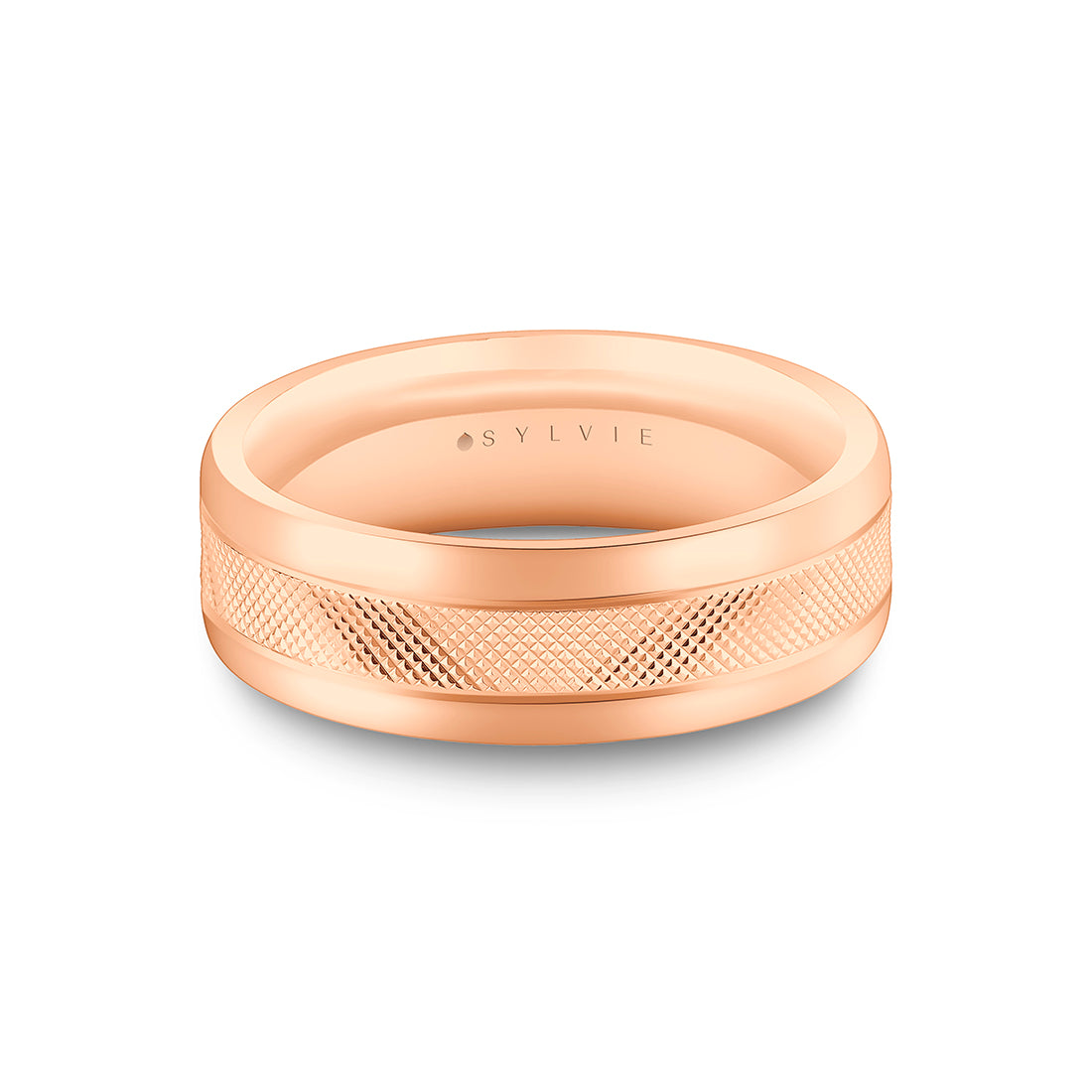 Heritage Polished Men's Band with Inverted Edges and Center Groove Line - Drew