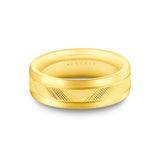 Heritage Polished Men's Band with Inverted Edges and Center Groove Line - Drew