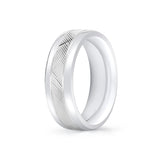 Heritage Polished Men's Band with Inverted Edges and Center Groove Line - Drew