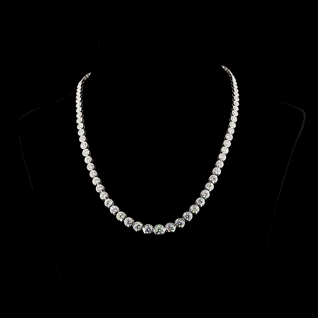 14K White Gold Lab-Grown Diamond Necklace