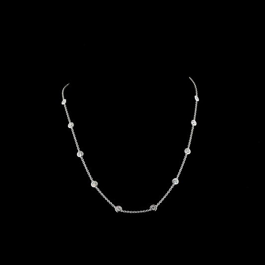 14K White Gold Lab-Grown Diamond Necklace