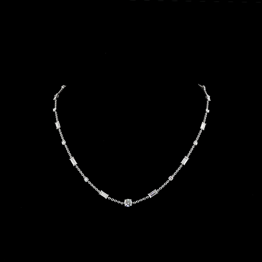 14K White Gold Lab-Grown Diamond Necklace