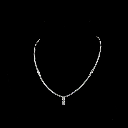 14K White Gold Lab-Grown Diamond Necklace