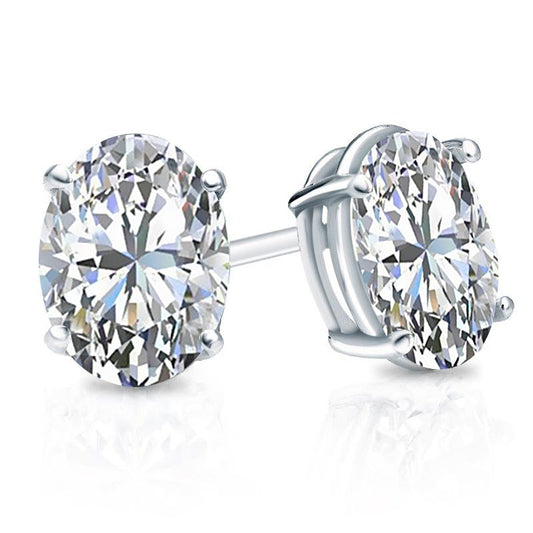 Lab Grown Diamond Stud Earrings Oval 5.00 ct. tw. (F-G, VS)