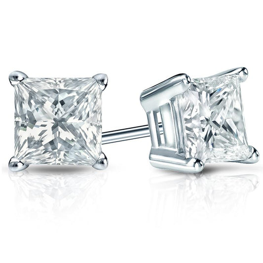 Lab Grown Diamond Stud Earrings Princess 4.50 ct. tw. (F-G, VS)