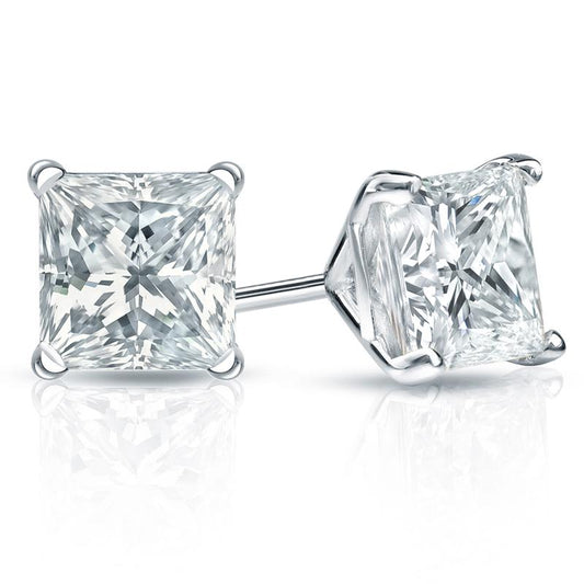 Lab Grown Diamond Stud Earrings Princess 2.00 ct. tw. (F-G, VS)