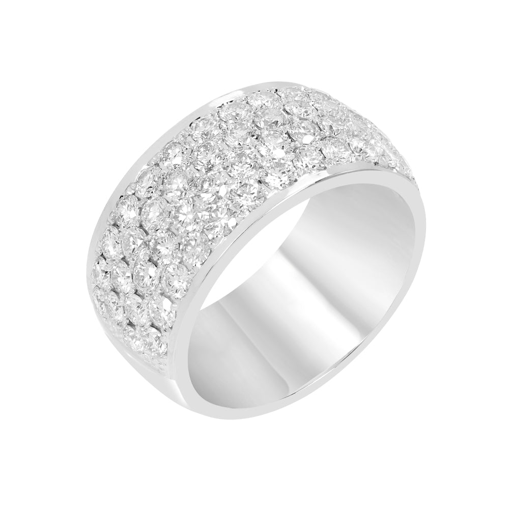 Four Row Pave Diamond Fashion Ring