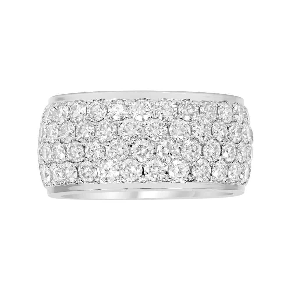 Four Row Pave Diamond Fashion Ring