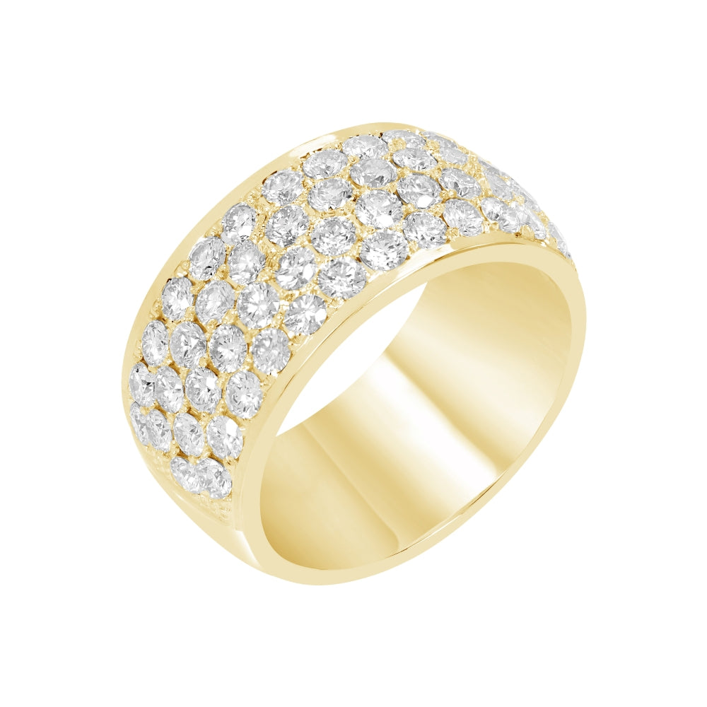 Four Row Pave Diamond Fashion Ring