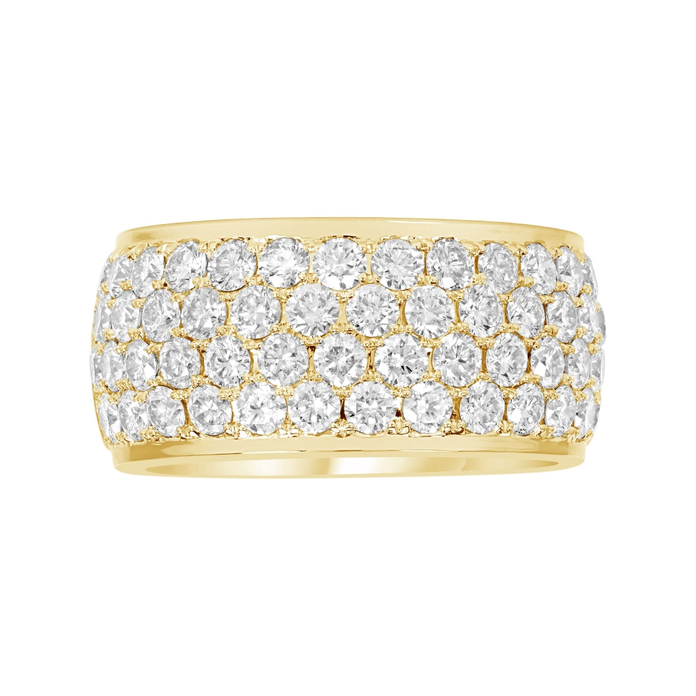 Four Row Pave Diamond Fashion Ring