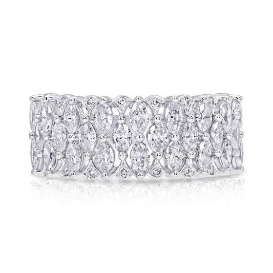 Marquise And Round Diamond Fashion Ring