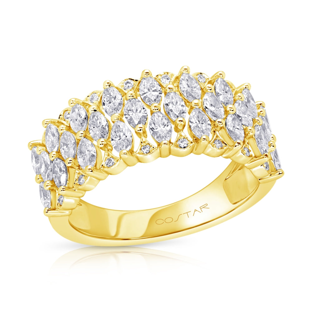 Marquise And Round Diamond Fashion Ring