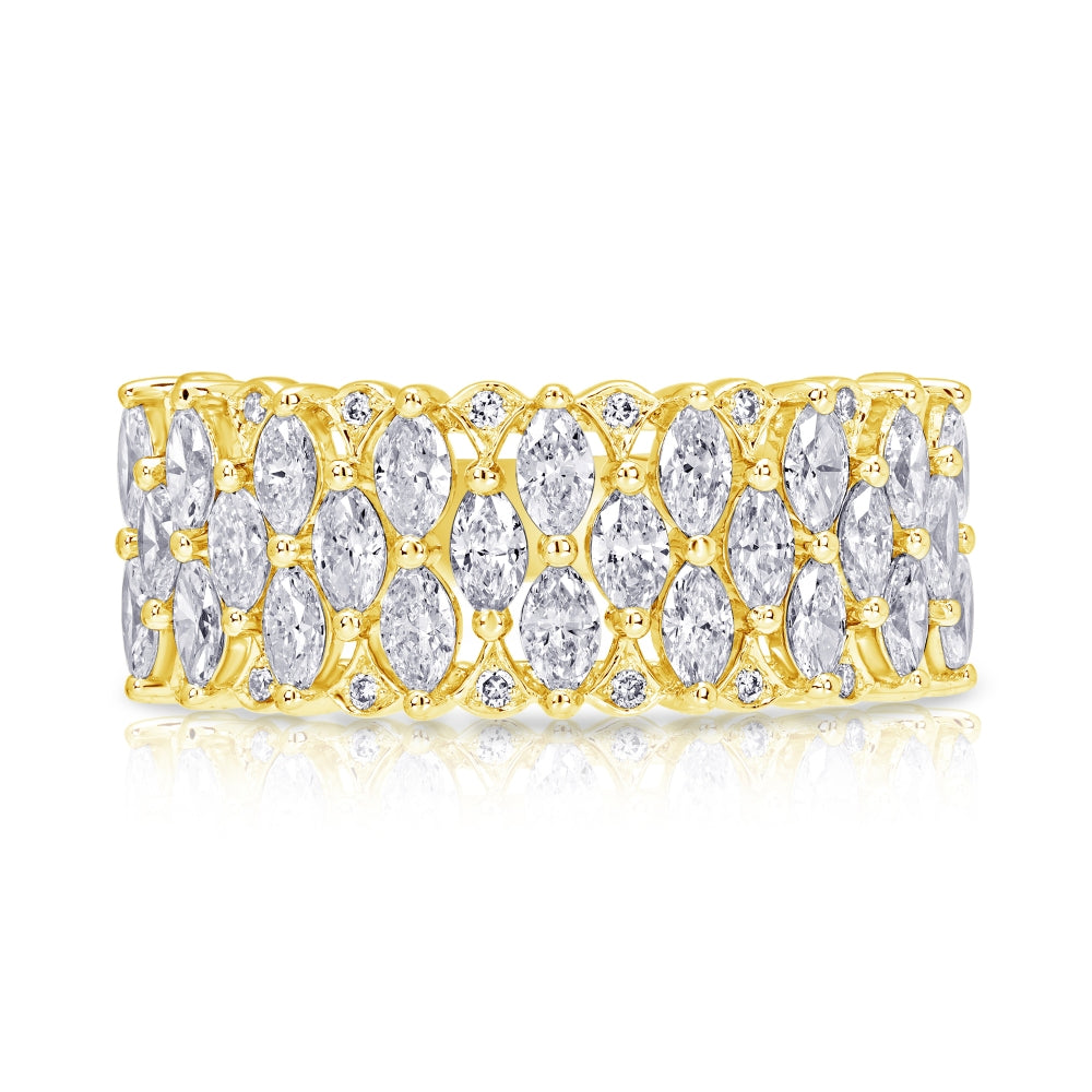 Marquise And Round Diamond Fashion Ring