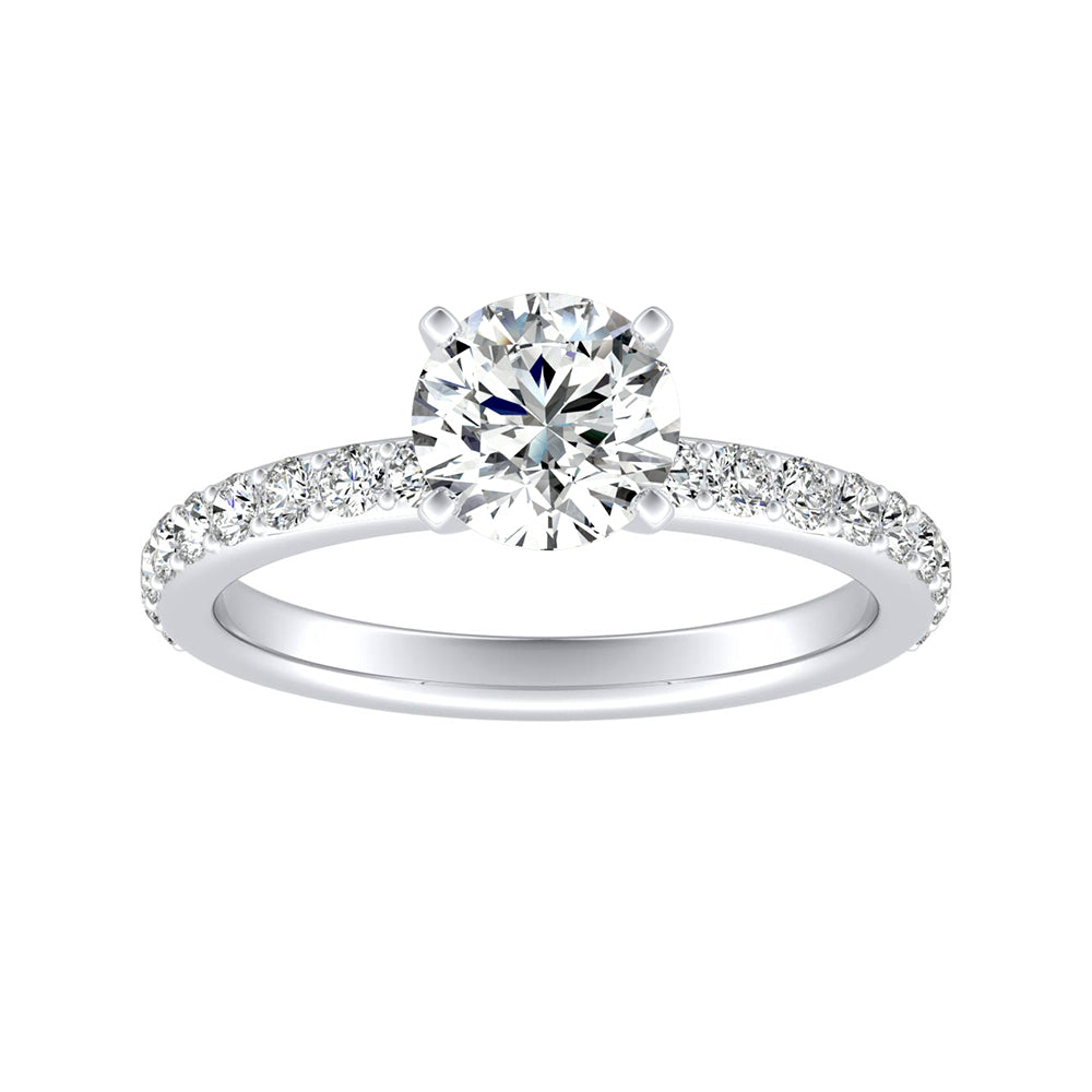 Round Diamond Classic Pave Engagement Ring