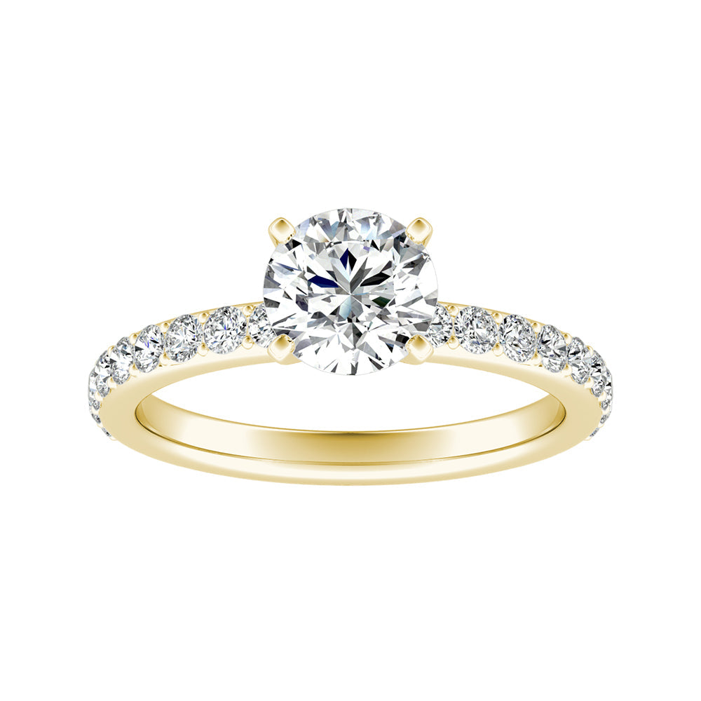 Round Diamond Classic Pave Engagement Ring