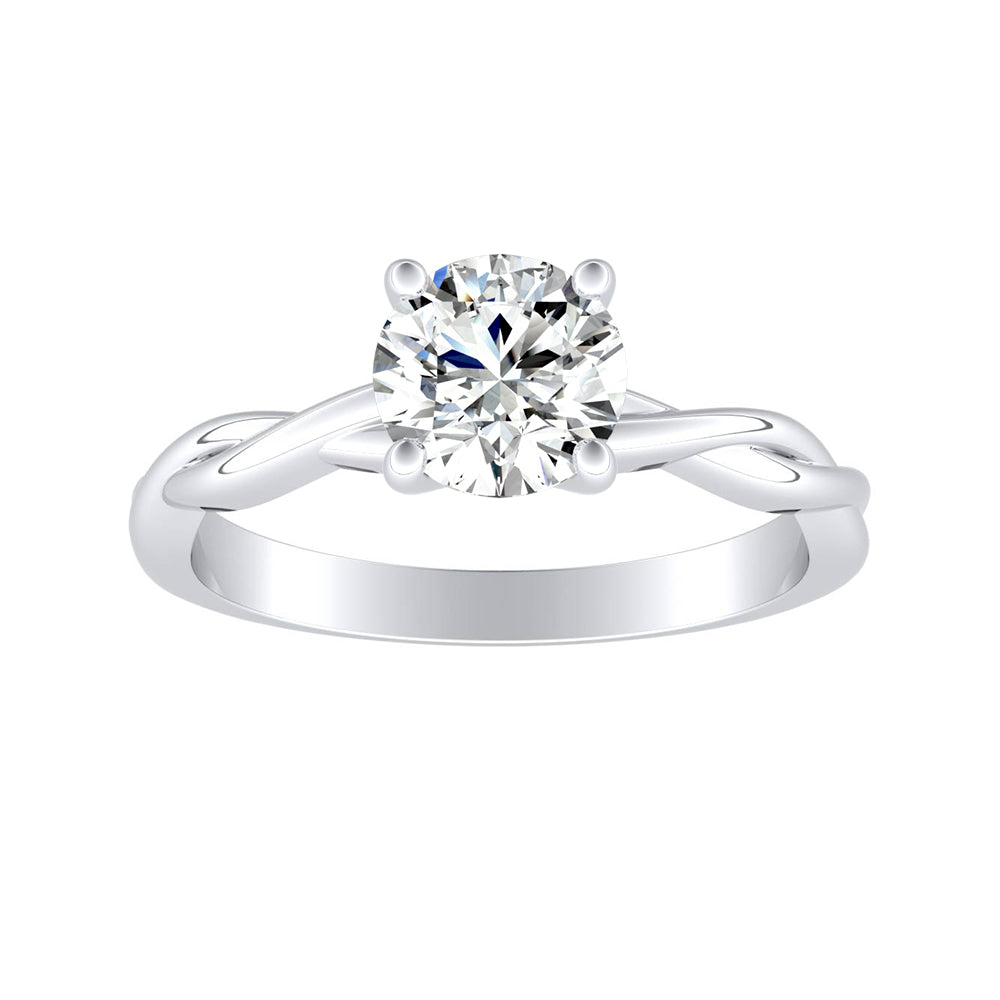 Round Diamond Twisted Engagement Ring