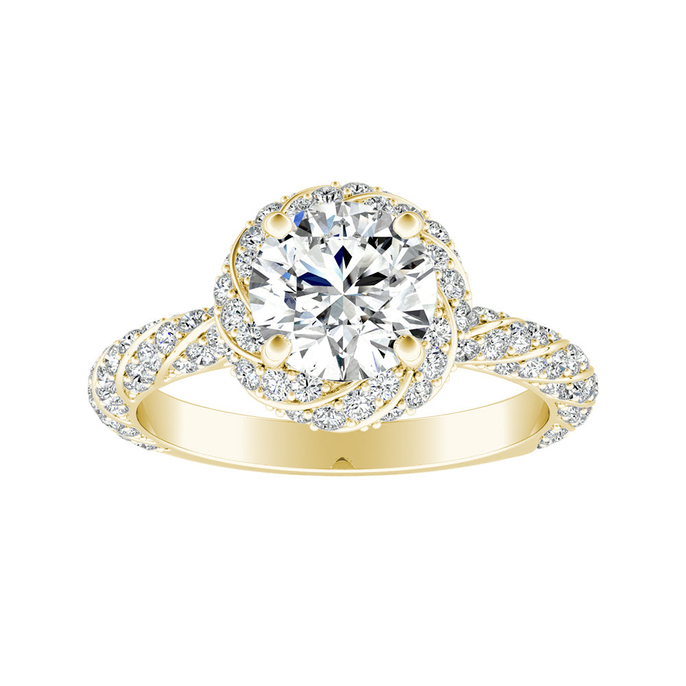 Round Diamond Twisted Halo Engagement Ring