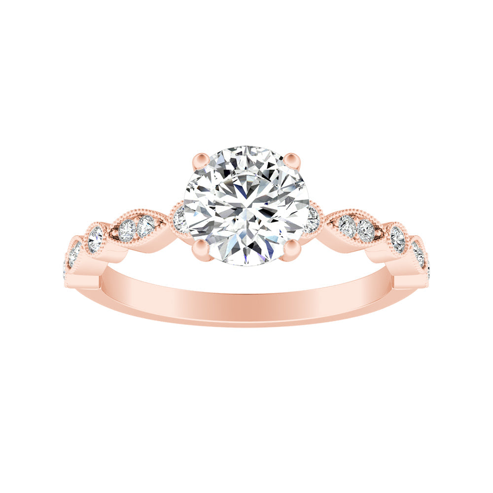 Round Diamond Vintage Inspired Engagement Ring