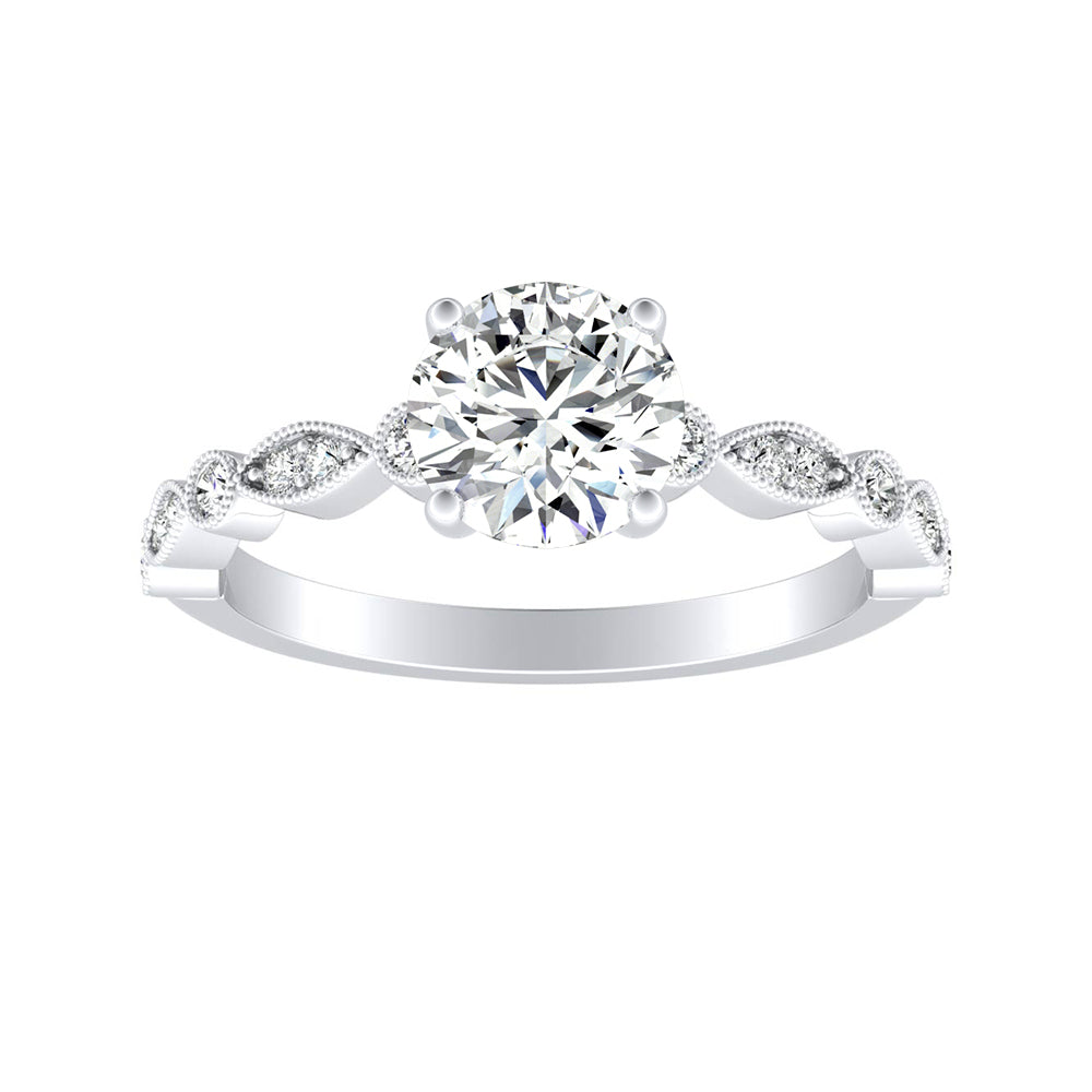 Round Diamond Vintage Inspired Engagement Ring