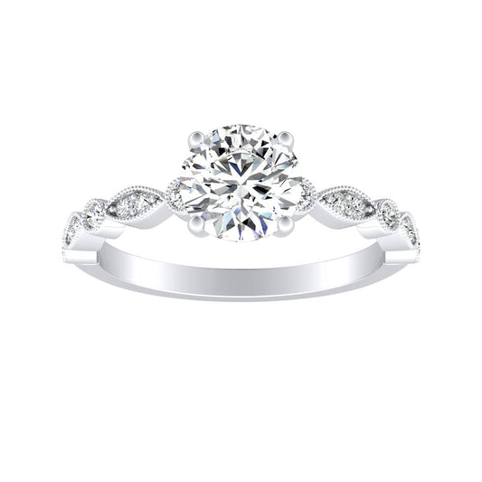 Round Diamond Vintage Inspired Engagement Ring