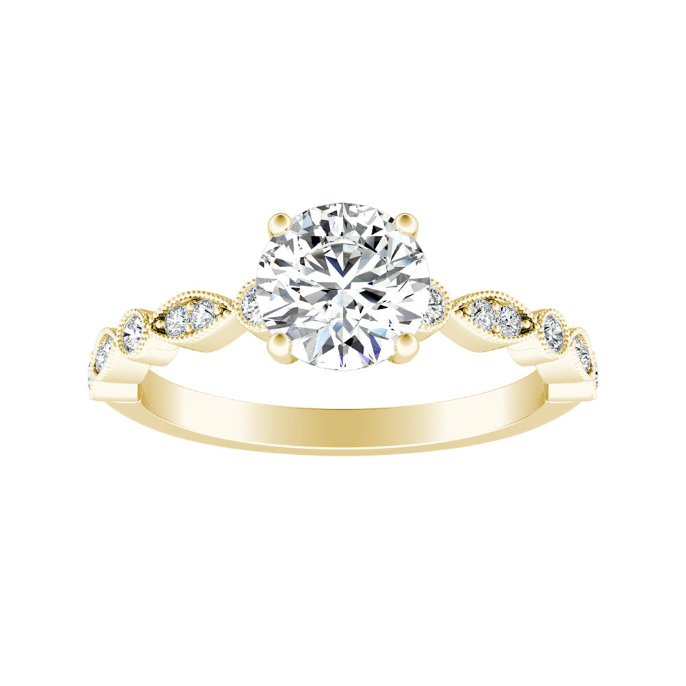 Round Diamond Vintage Inspired Engagement Ring