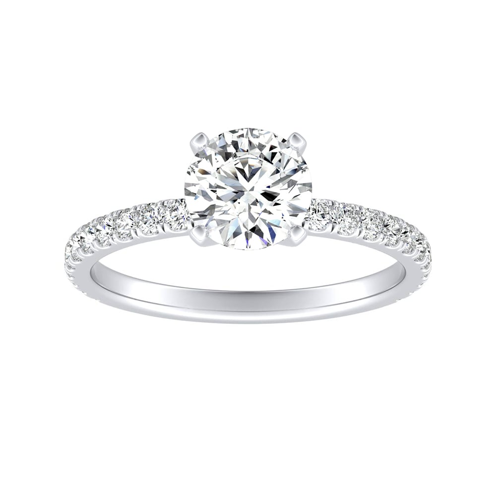 Round Diamond Classic Pave Engagement Ring