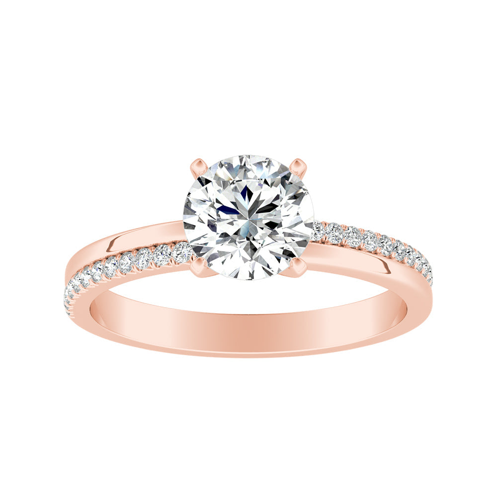 Round Diamond Engagement Ring With Accent Diamonds