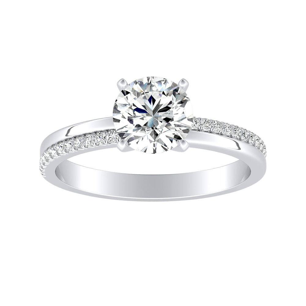 Round Diamond Engagement Ring With Accent Diamonds