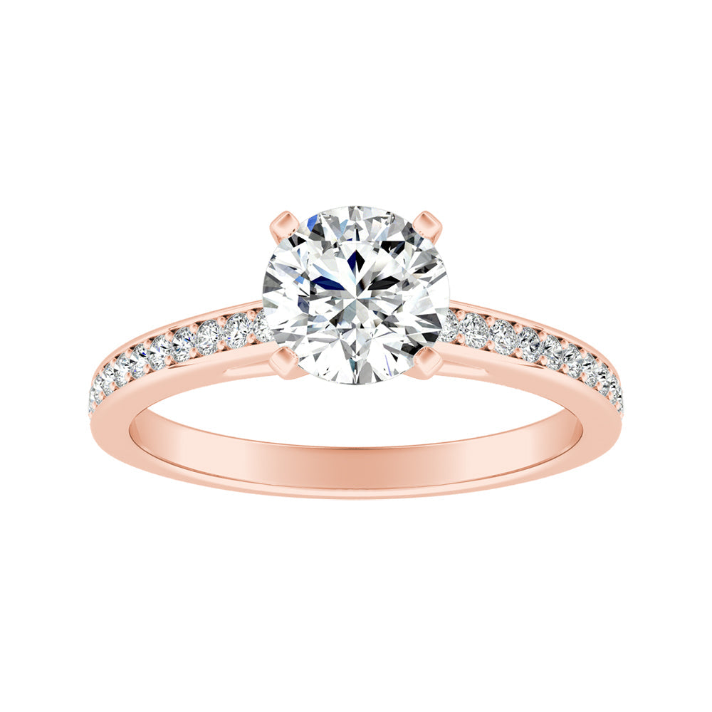 Round Diamond Engagement Ring With Channel Set Accent Diamonds