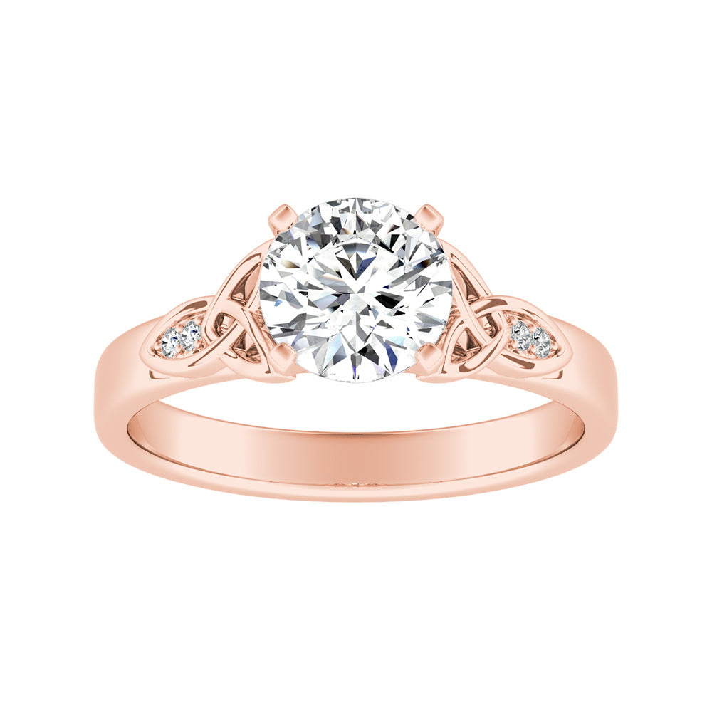 Round Diamond Celtic Knot Engagement Ring