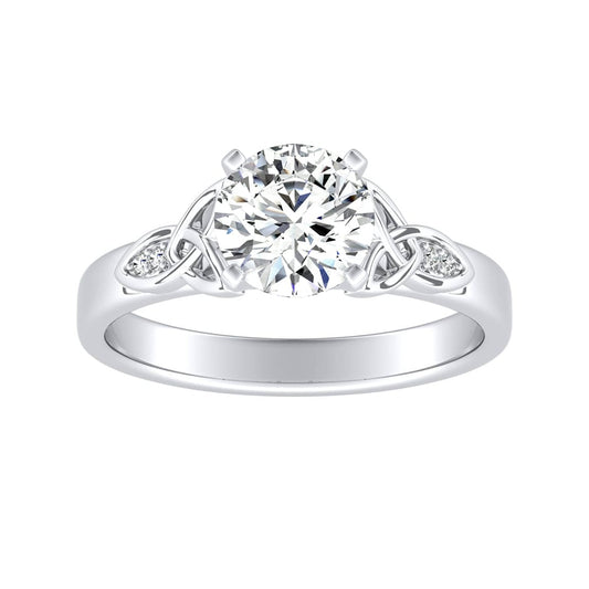 Round Diamond Celtic Knot Engagement Ring