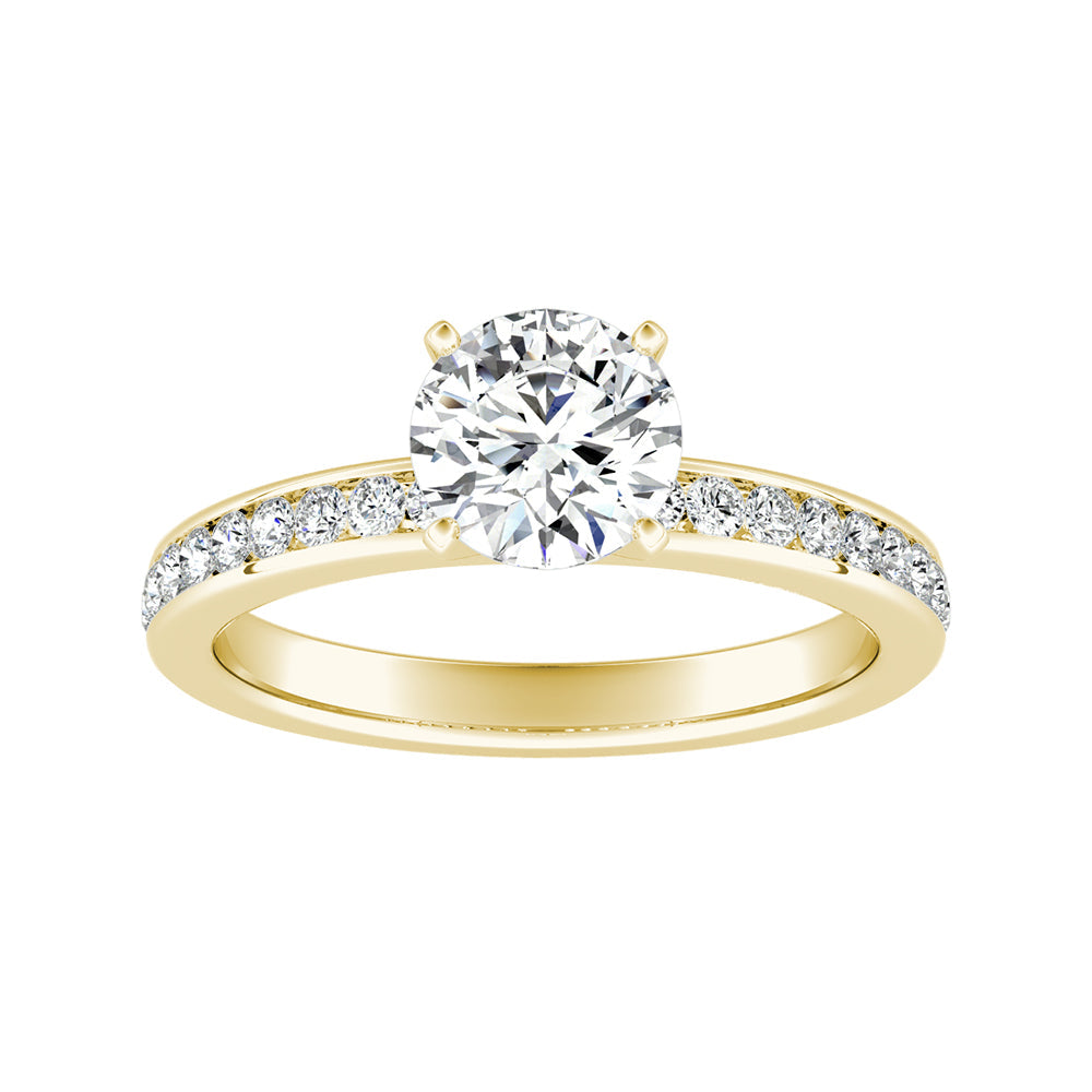 Round Diamond Engagement Ring With Channel Set Accent Diamonds