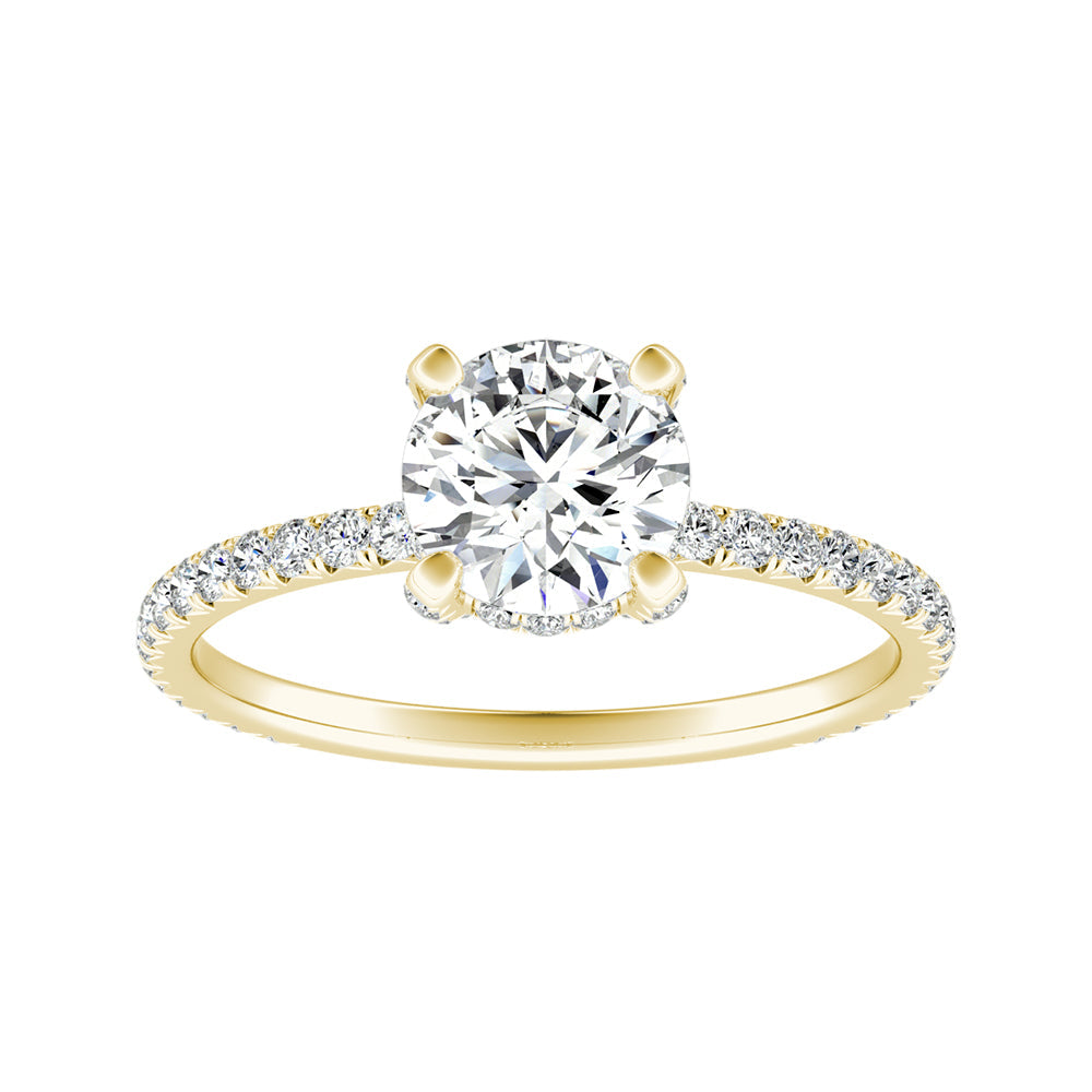 Round Diamond Engagement Ring With Petite Hidden Halo
