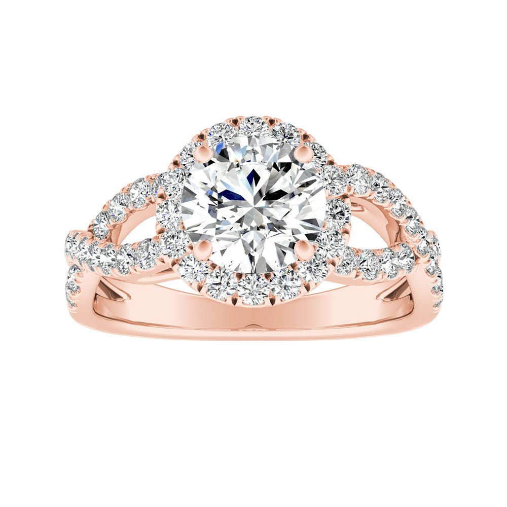 Round Diamond Halo Infinity Design Engagement Ring