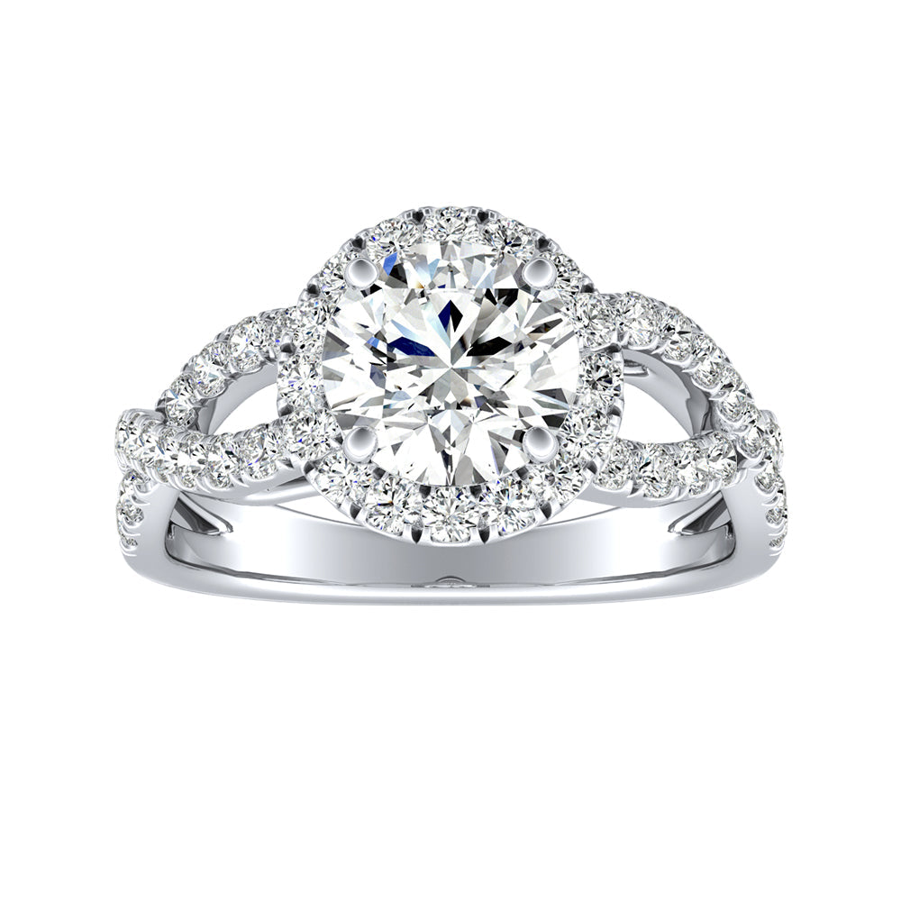 Round Diamond Halo Infinity Design Engagement Ring