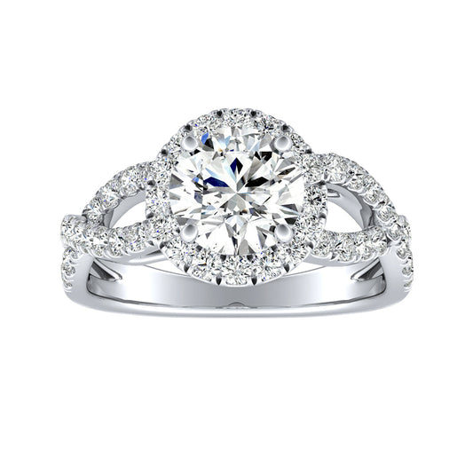 Round Diamond Halo Infinity Design Engagement Ring