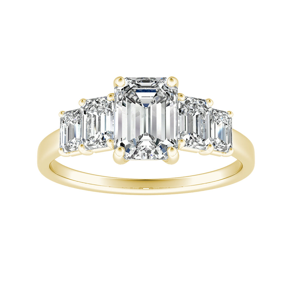 Emerald Cut Five Stone Engagement Ring