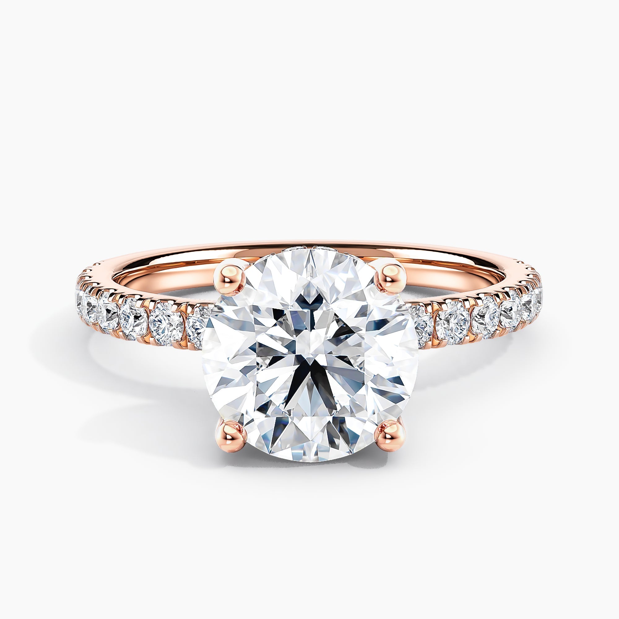 Round Diamond Hidden Halo Engagement Ring