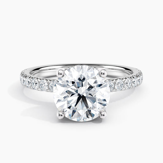 Round Diamond Hidden Halo Engagement Ring