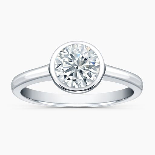 Round Diamond Bezel Set Solitaire Engagement Ring