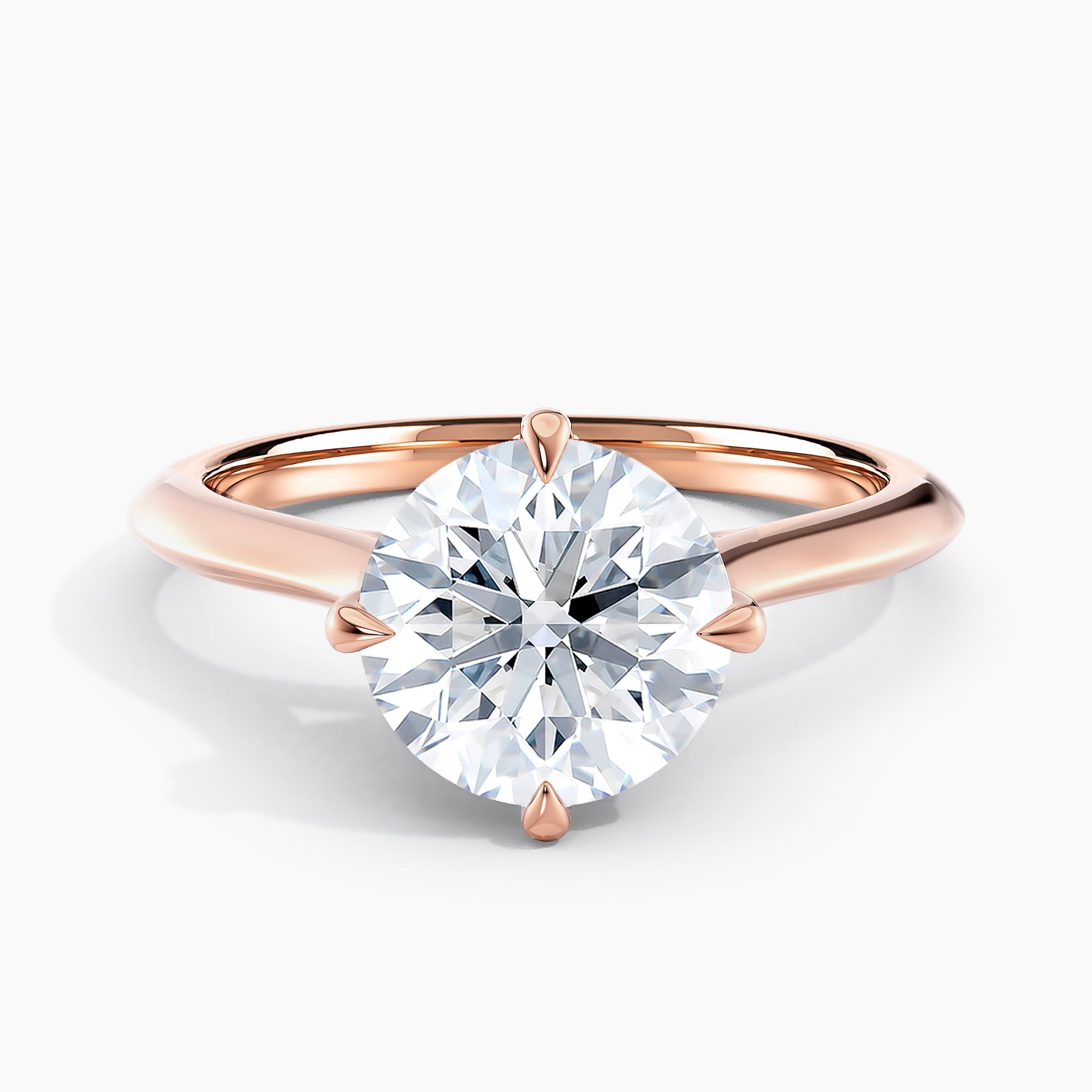 Round Diamond Knife Edge Compass Style Engagement Ring