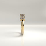 Mira Seven-Stone Emerald-Cut Diamond Band