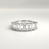 Mira Seven-Stone Emerald-Cut Diamond Band