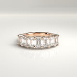 Mira Seven-Stone Emerald-Cut Diamond Band