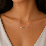 White Gold Diamond Bar Necklace