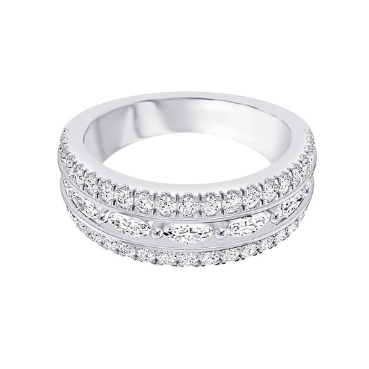 Marquise and Pave Diamond Wide Fashion Ring