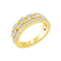 Baguette and Round Diamond Stacked Fashion Ring