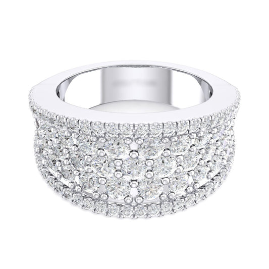 Wide Tapered Pave Diamond Fashion Ring