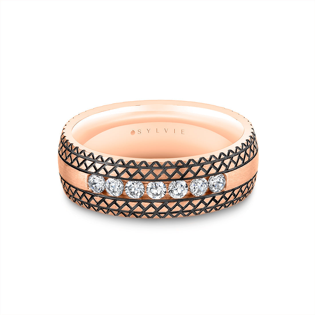 Heritage Engraved Diamond Mens Band - Keaton