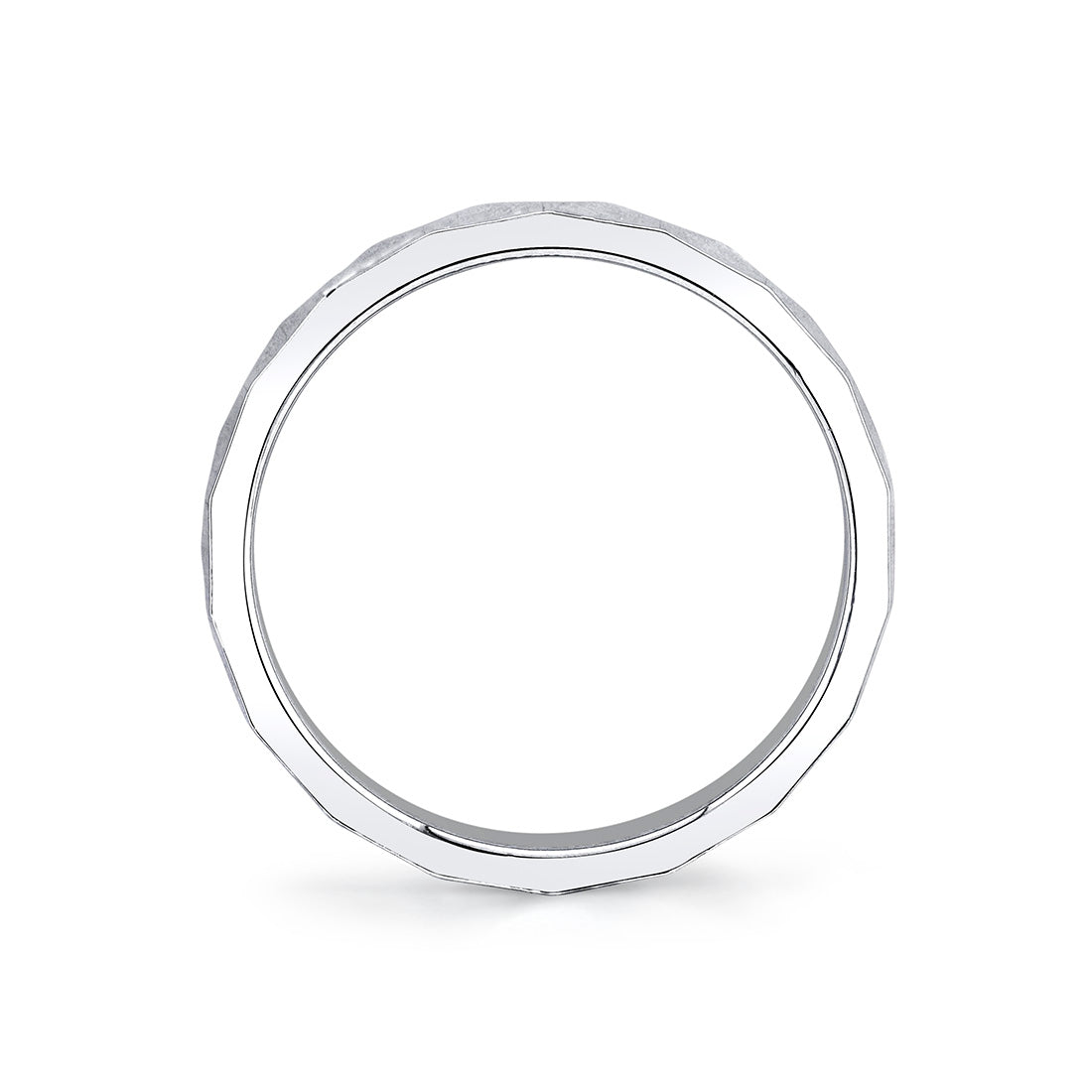 Heritage Geometric Shell Polished Mens Band - Christian